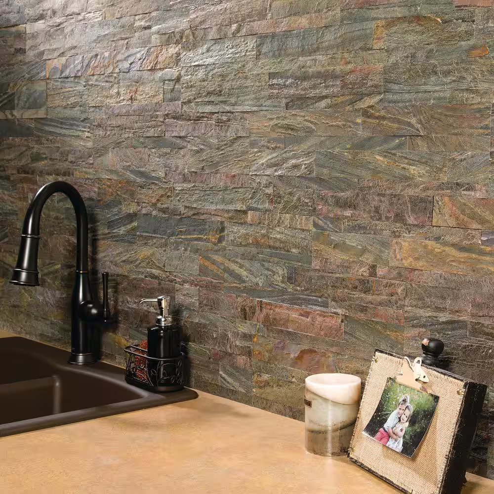 23.6 In. X 5.9 In. Weathered Quartz Peel and Stick Stone Decorative Tile Backspl