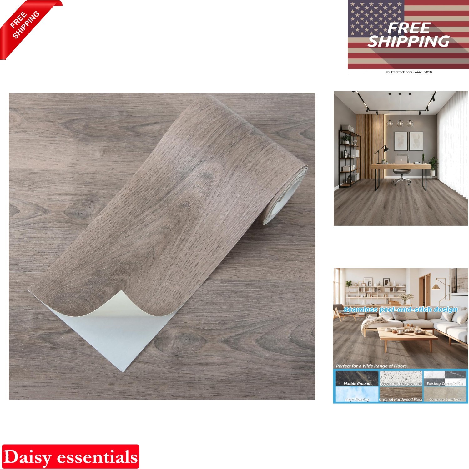 15 Sq ft Peel and Stick Wood Vinyl Floor Tiles 10-Pack Waterproof Teak Finish