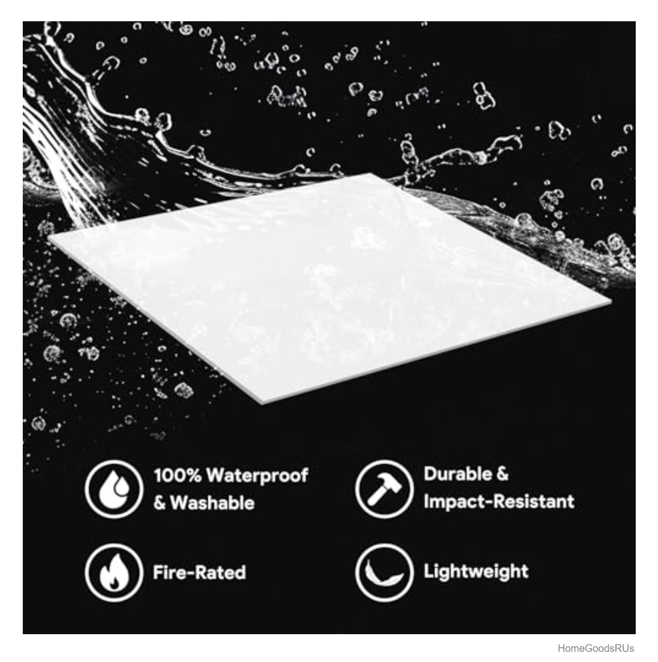 Drop Ceiling Tiles 2×2 Waterproof PVC White 48 Sq Ft Fire Rated Easy Install