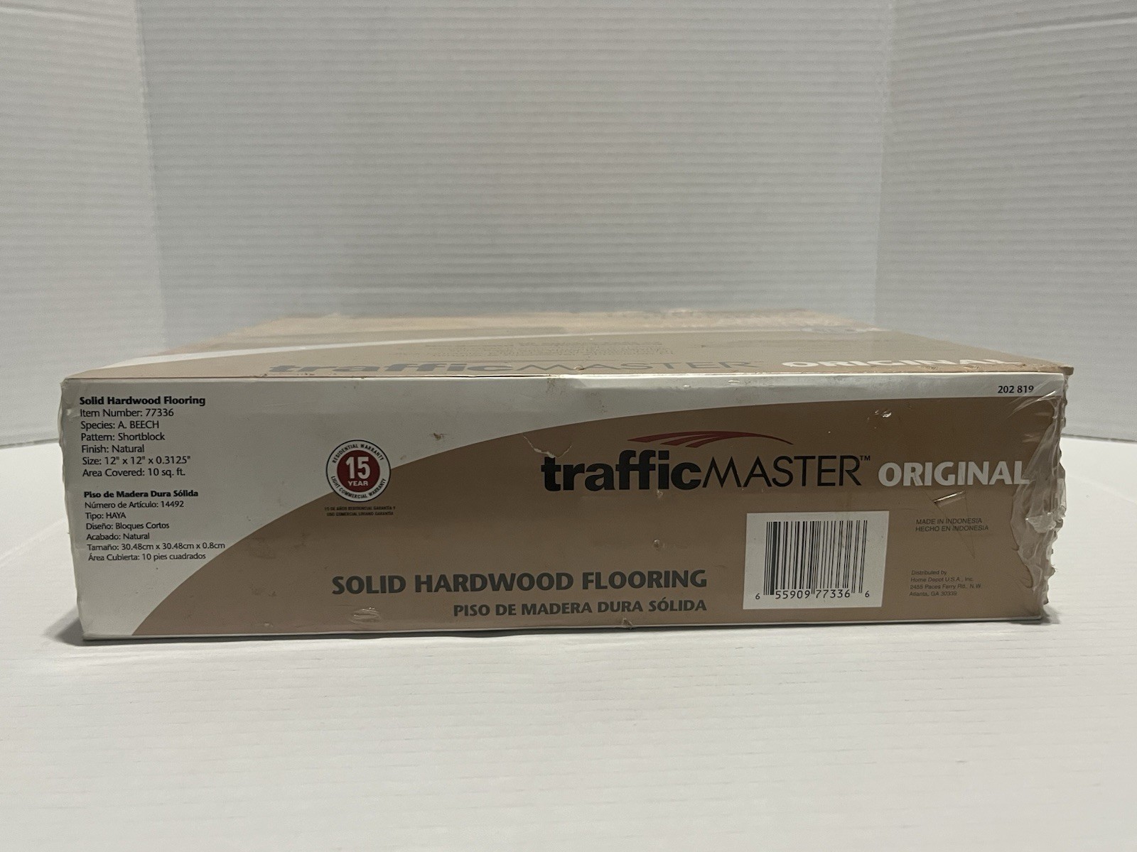 TRAFFIC MASTER Hardwood 12x12x.3125″ Floor Tiles 10 Sq. Ft. A.Beech #77336 – NEW
