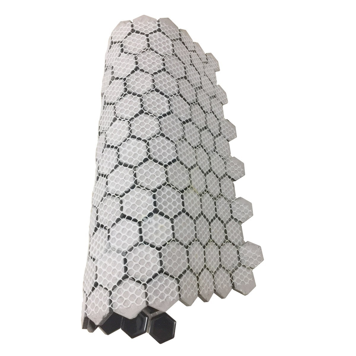 Porcelain Mosaic Hexagon Glossy Black Floor and Wall Tile 19.3 SQ FT