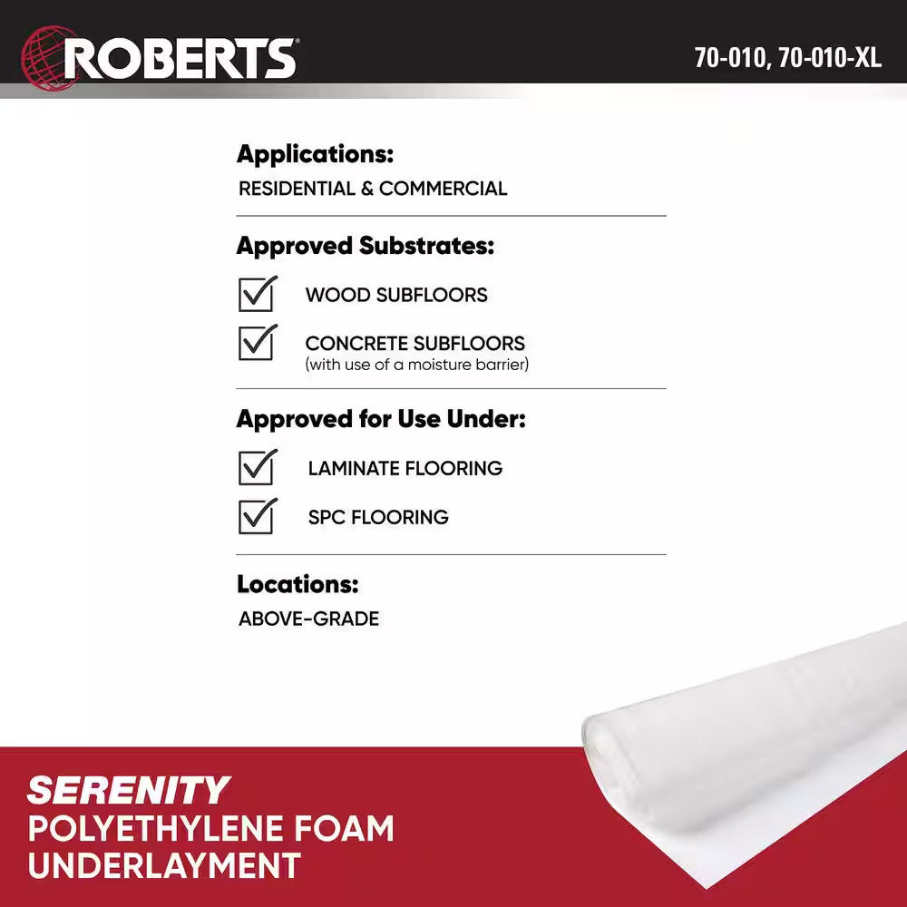 100 Sq. Ft. Roll of Serenity Foam Wood & Laminate Underlayment