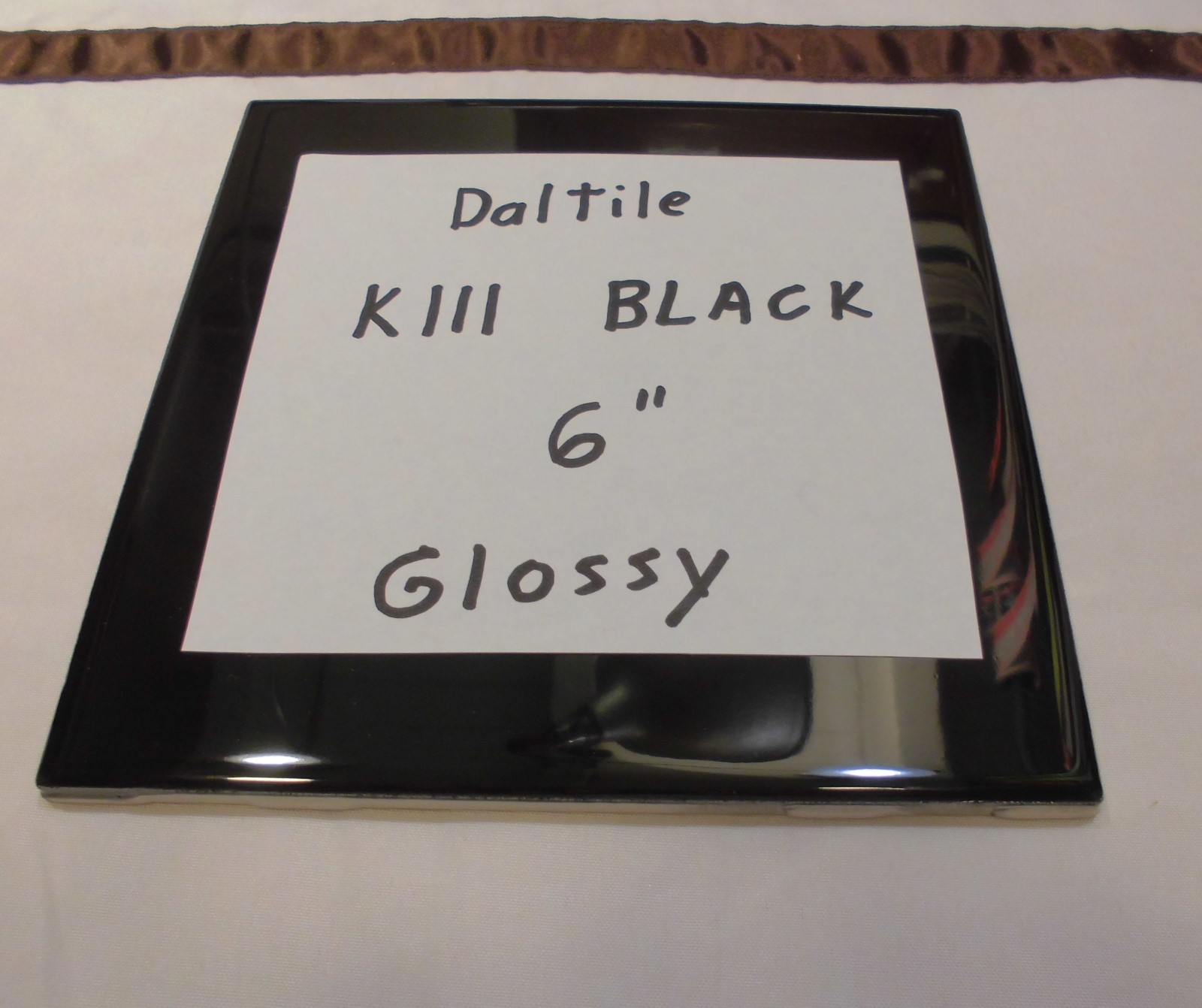2 pcs. Glossy Ceramic Tiles *Kohler Black – #K111 Black* 6″ X 6″ by Daltile; NEW