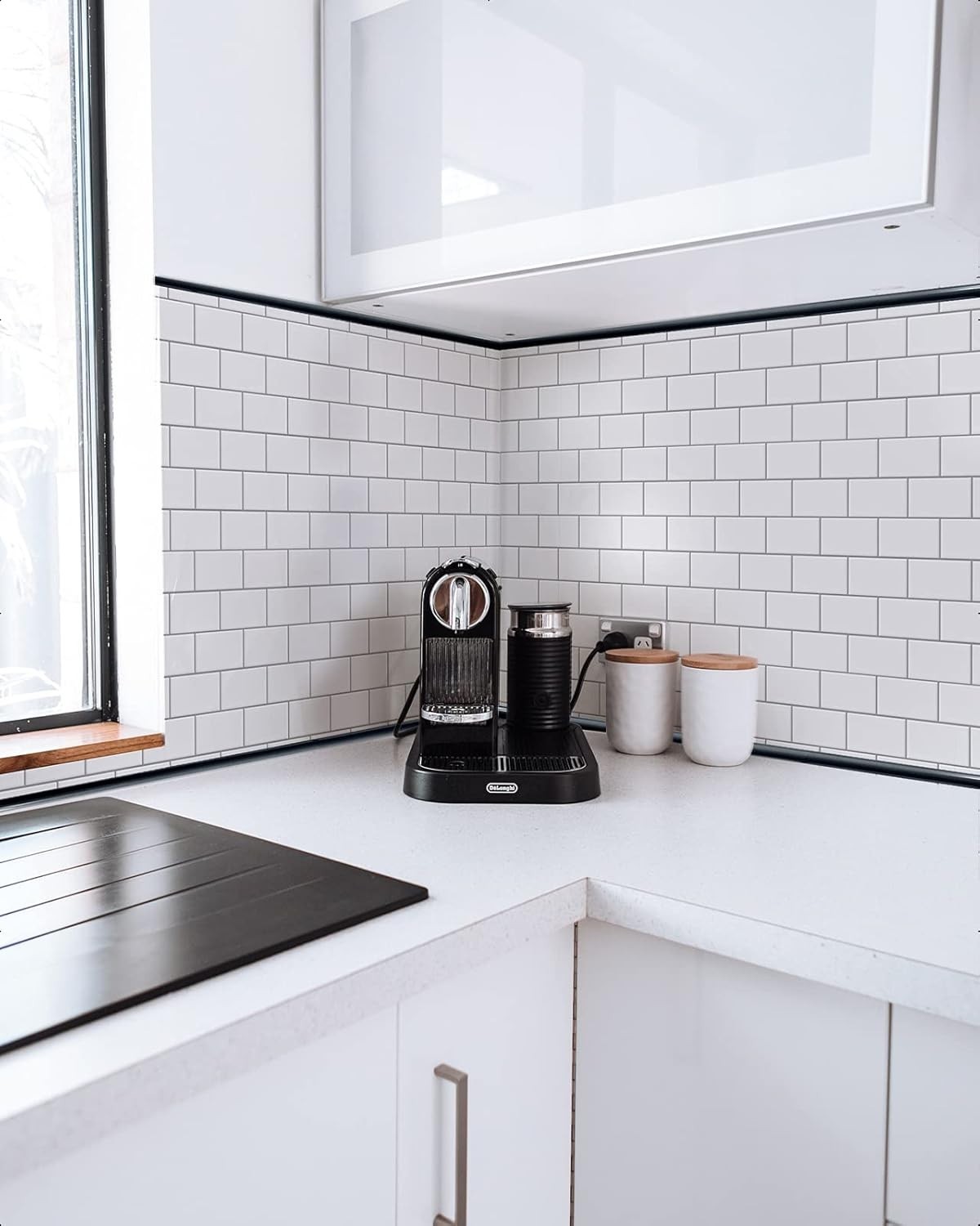 Durable 10 Ft Peel and Stick Black Backsplash Corner Trim – Stain Resistant