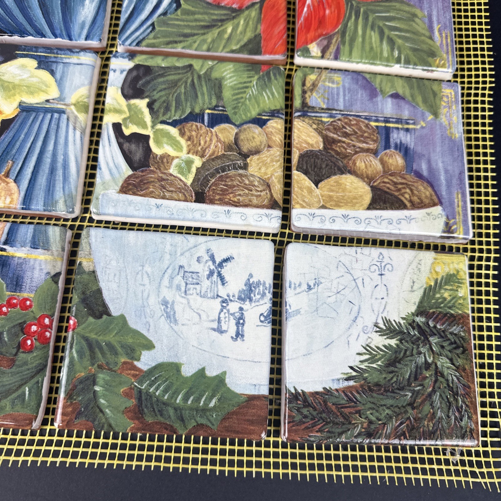 16×20″ 20pc 3.75″ Ceramic Terra Cotta Tile Mosaic Mural Fruit Urn Nut Backsplash