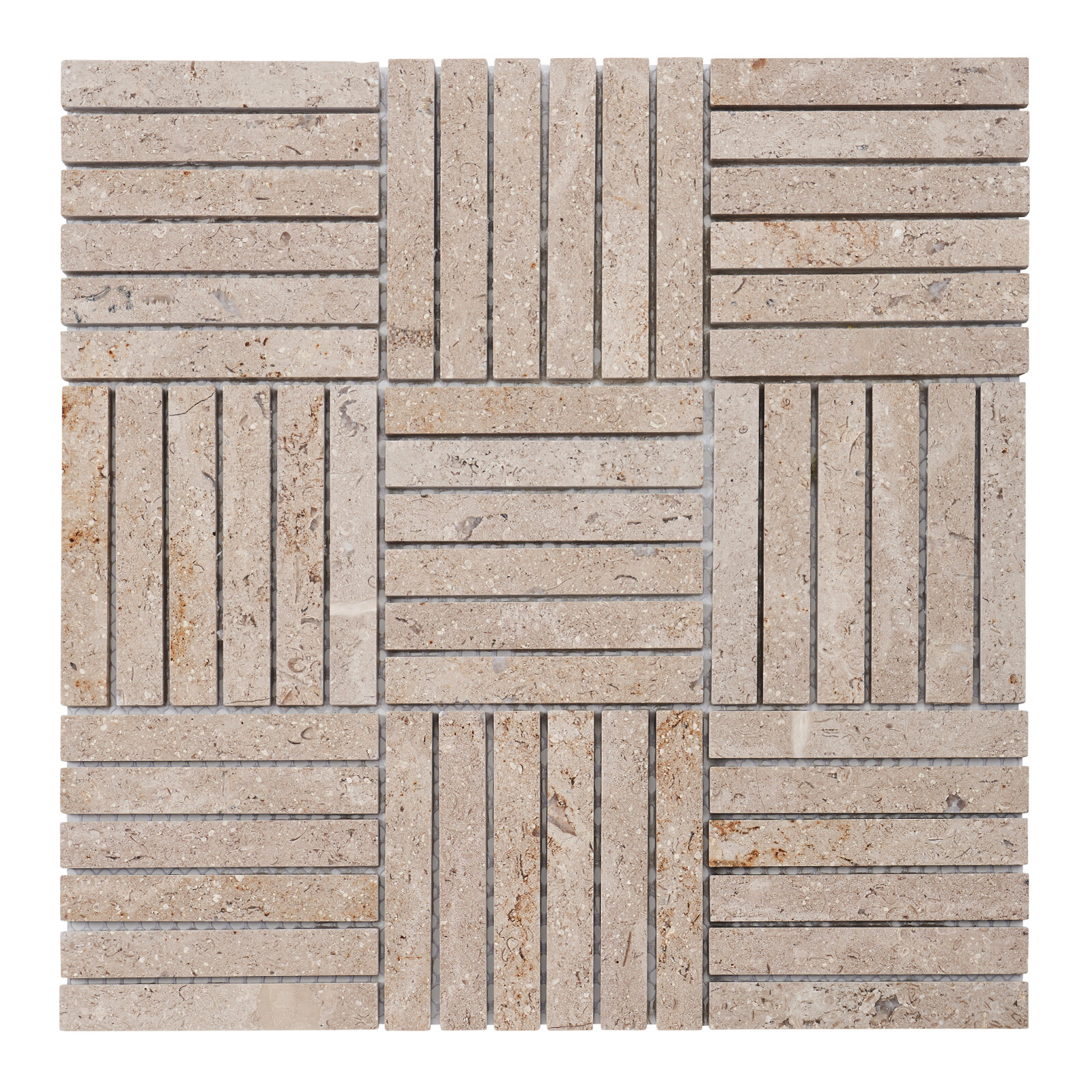 Beige Sand Travertine Marble Stone Parquet Mosaic Tile Kitchen Wall Backsplash