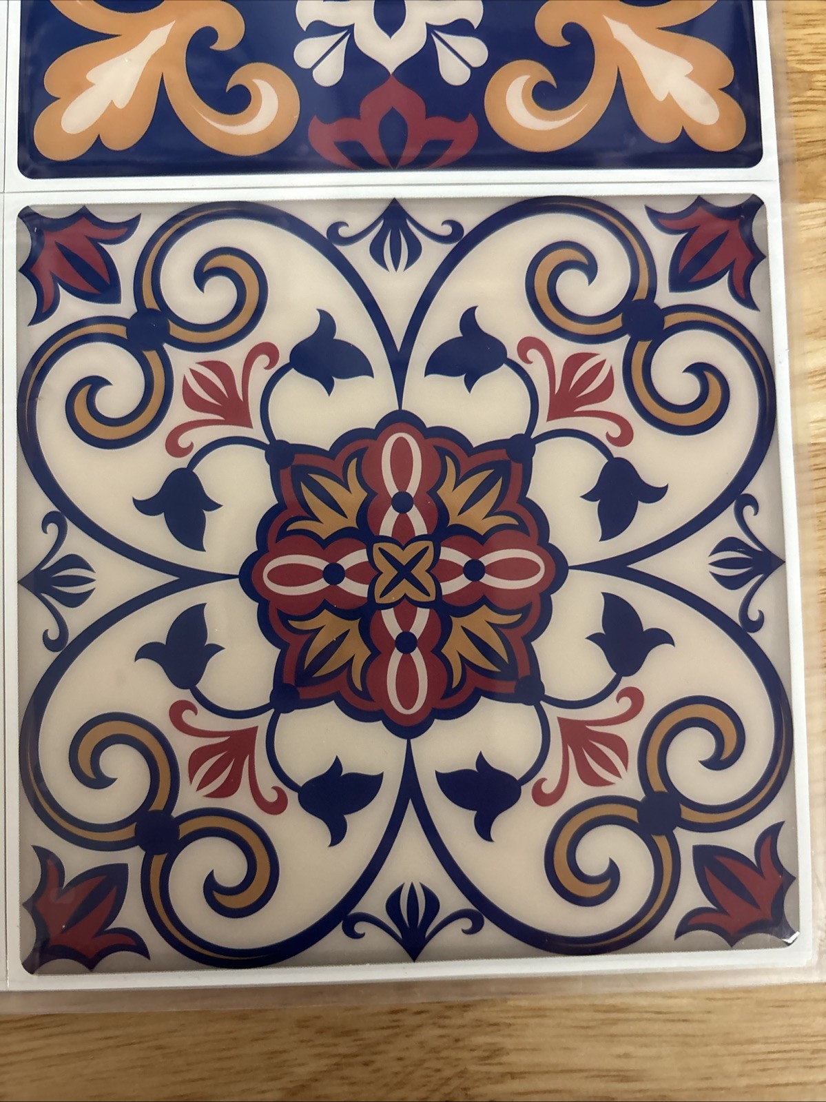 Peel and Stick Tiles Room Decor Backsplash Mexican Mediterranean 4 Sheets