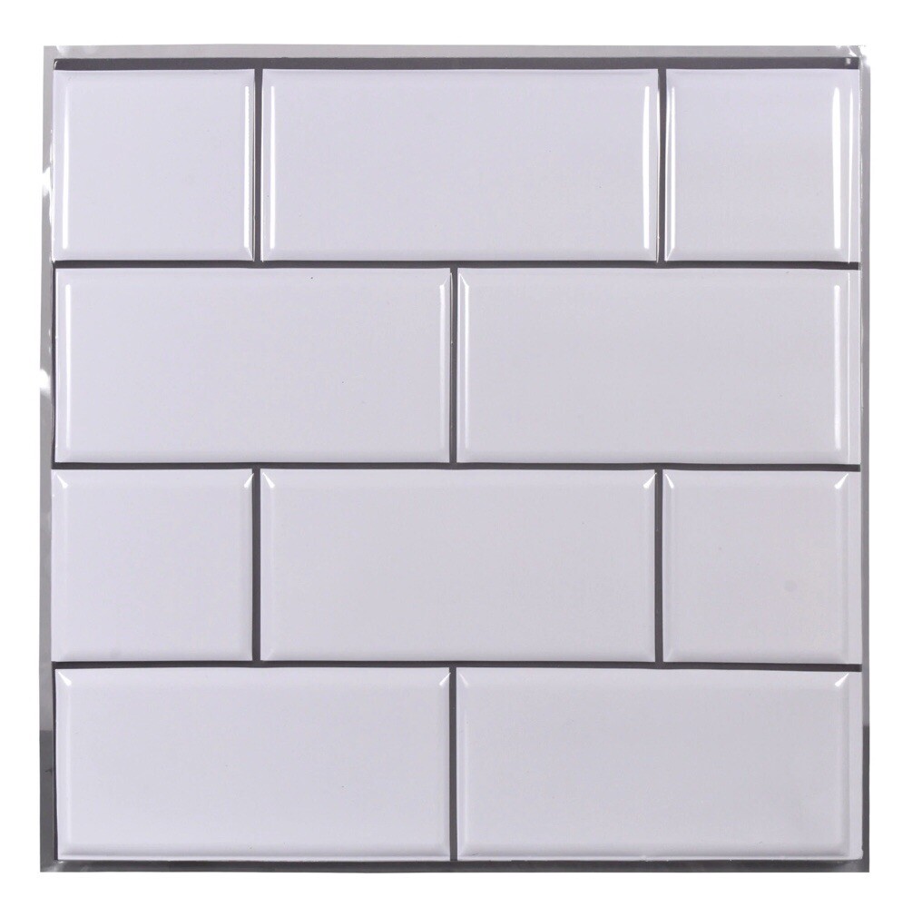 LOT of 5 Sheets Hardware Self Adhesive Tan, Brown and White Wall Tile, 12×12 in.