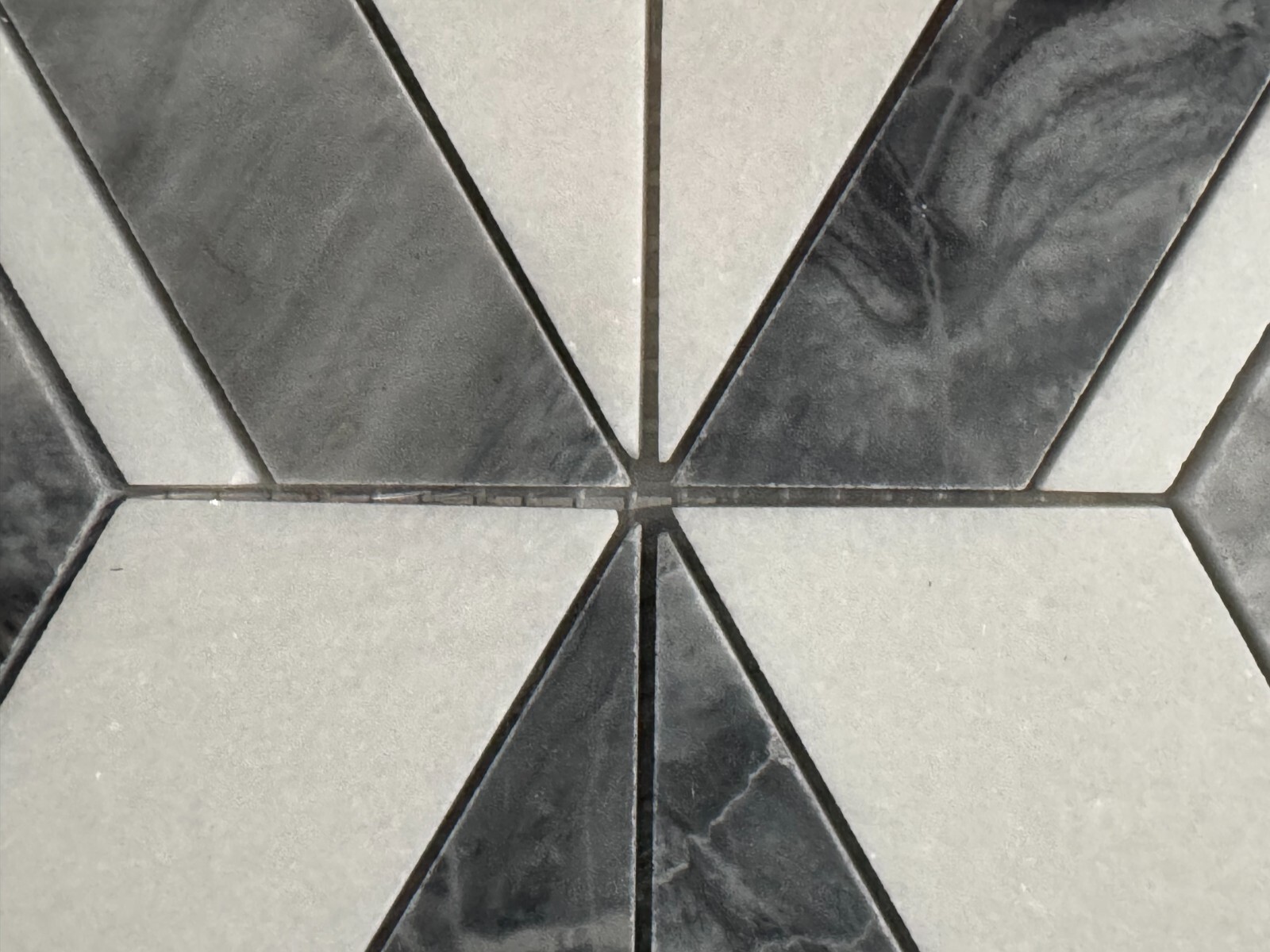 S57 Grey/White Diamond Marble Mosaic Tile Kitchen Bathroom Polished, 7 sheets