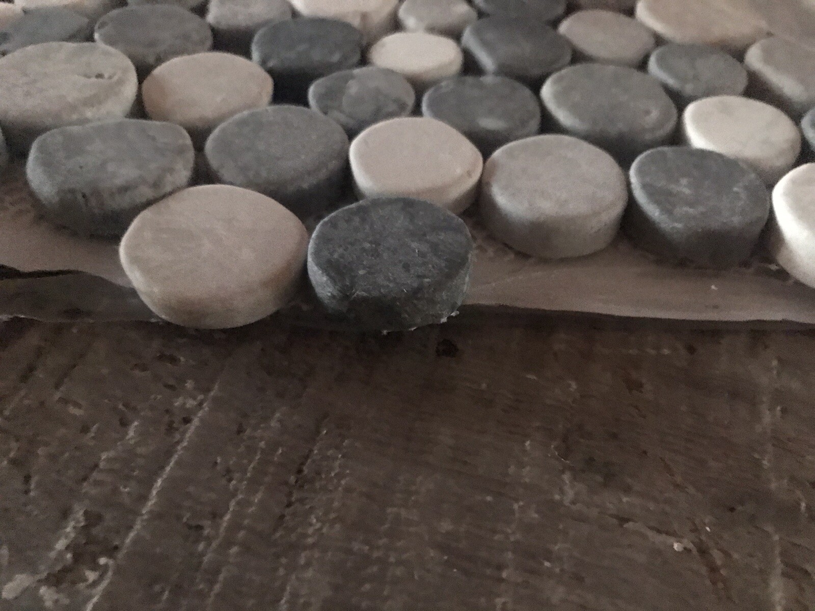 Pebble Stone Tile grey gray 12×12 River Rock Shower Floor Wall niche mosaic new