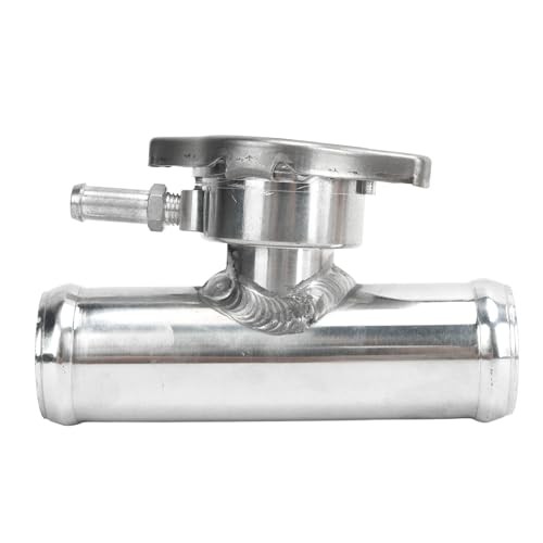 1-1/4in Outlet Aluminum Polished Inline Radiator Hose Filler Neck, 16PSI,