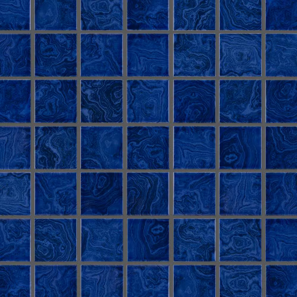 Resort Marine Blue 12 In. X 12 In. Porcelain Mosaic Tile (1.02 Sq. Ft./Each)