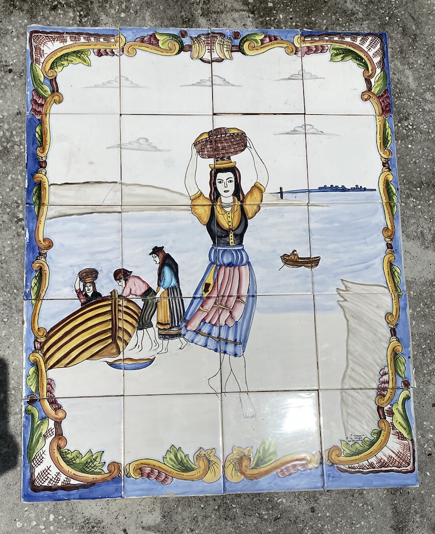 Hand painted Ceramic tile art panel Mosaic wall mural Backsplash 30” X 24” 20T