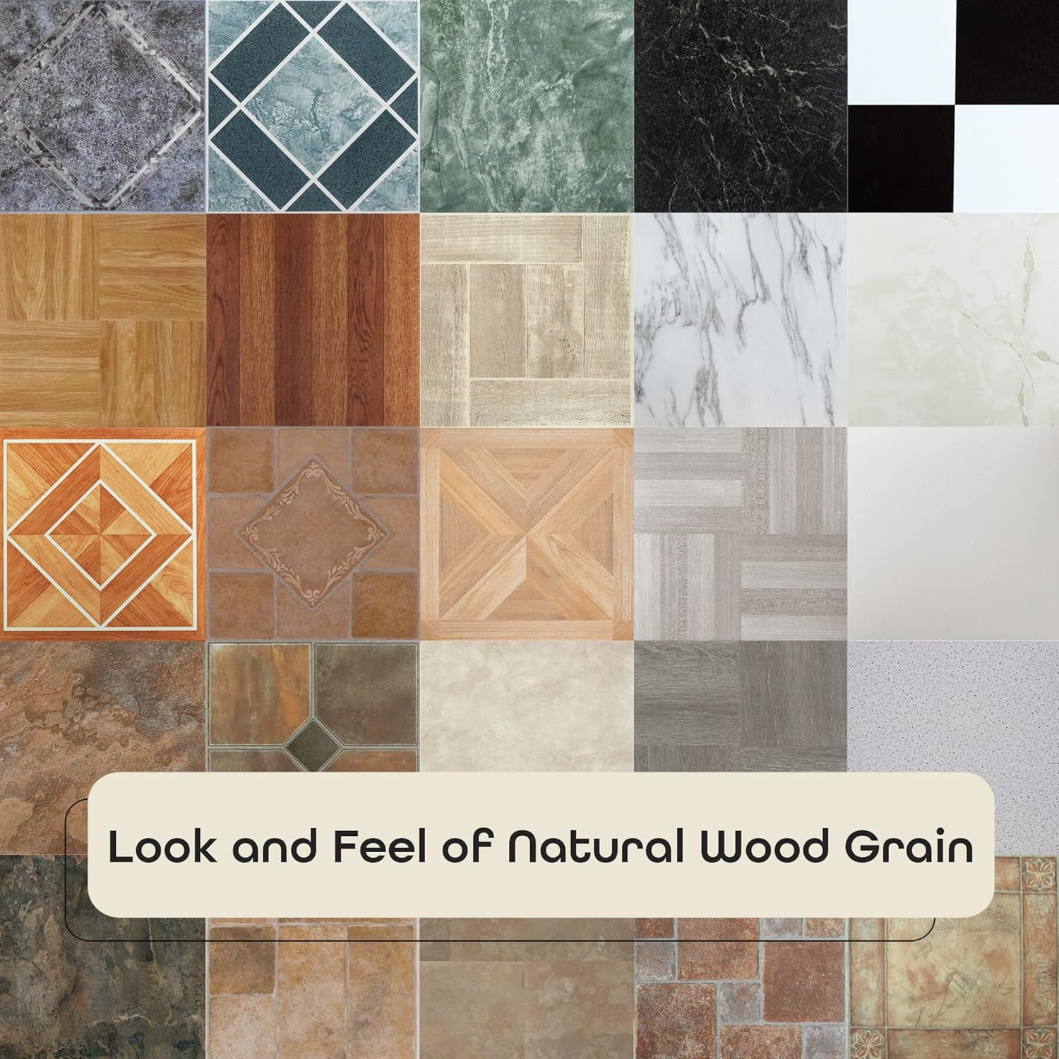 Tivoli Self Adhesive Vinyl Floor Tiles, 45 Tiles – 12″ X 12″, Medium Oak Plank-L