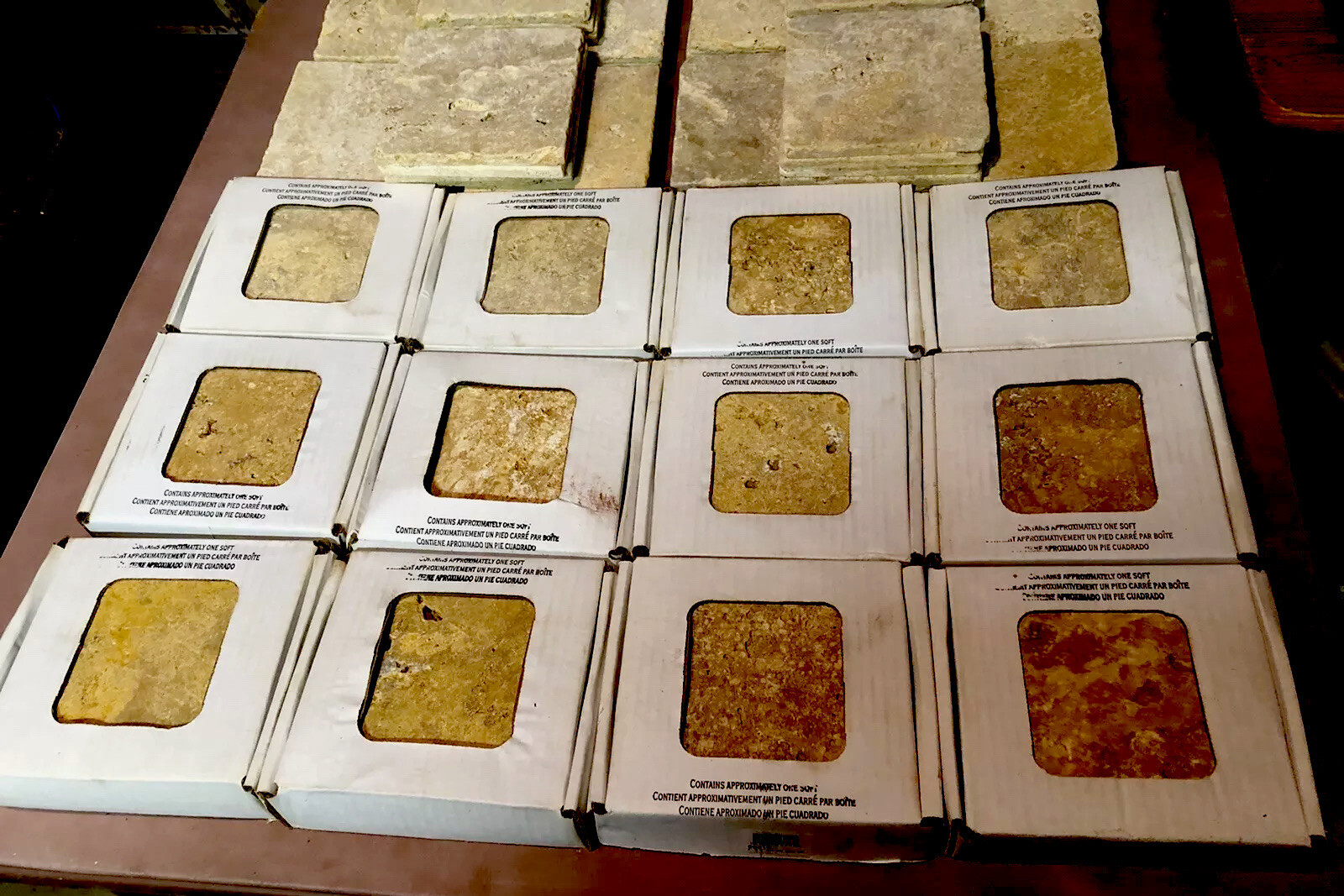 AntiqueGold 6×6 Tumbled Italian Marble Textured Tile Backsplash FloorWall 24sqft