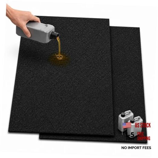 Oil Spill Mat, 2 Pack 39″ x 59″ Garage Floor Protector, Absorbent Oil Pad with