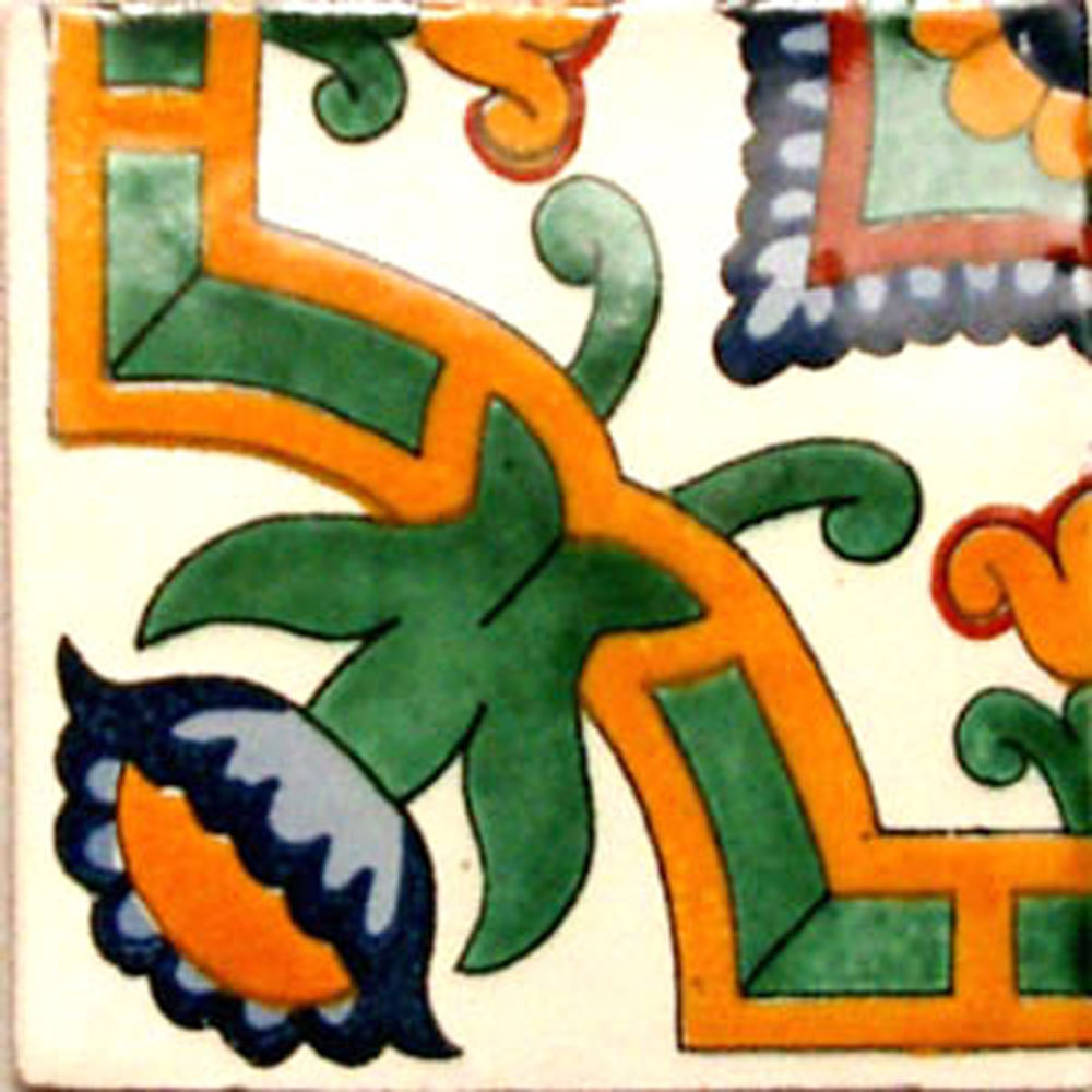 9 MEXICAN TILES WALL OR FLOOR USE TALAVERA MEXICO CERAMIC HANDMADE POTTERY C#068