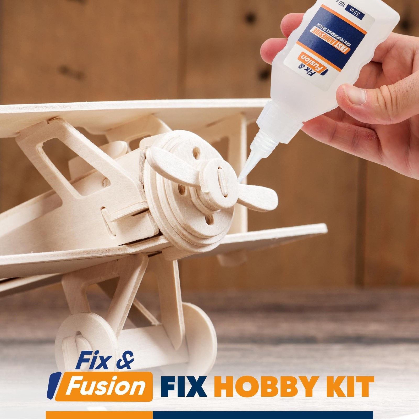 FIX & FUSION Ca Super Glue (3.5 Oz) with Activator Spray (13.5 Fl Oz) Set, Fa…