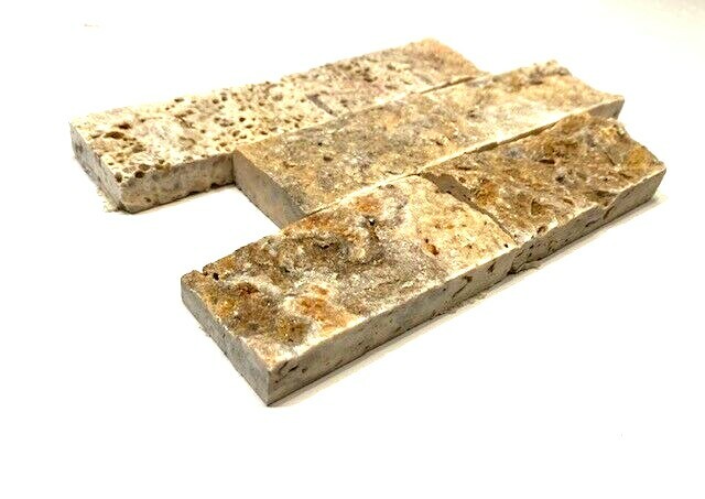 Antique Onyx 2×4 Splitface Travertine Tile Decor Wall Backsplash (Sold by piece)