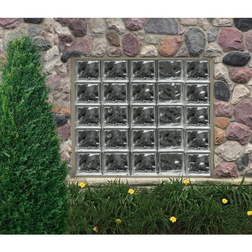 Nubio 4 in. Thick Series 6 in. x 6 in. x 4 in. (8-Pack) Wave Pattern Glass Block