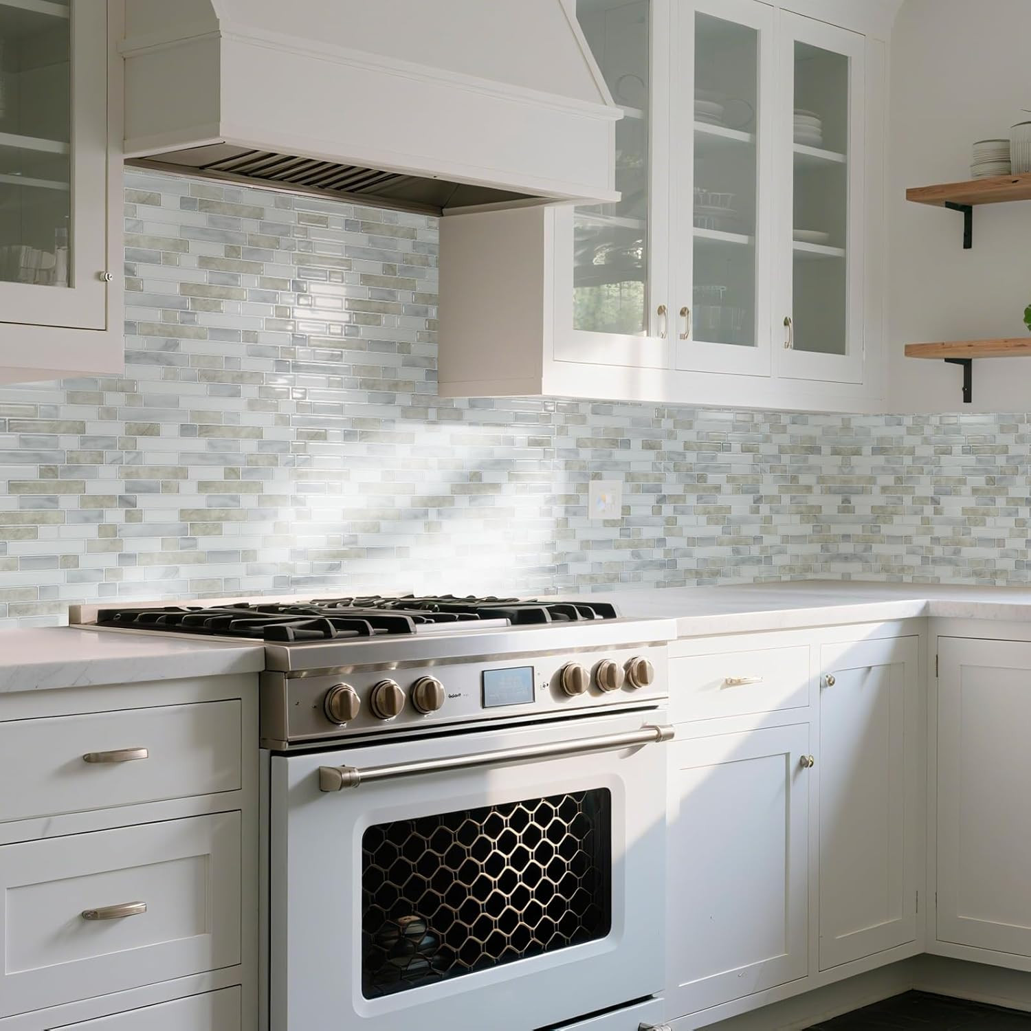 10-Sheet Heavy-Duty Peel and Stick Backsplash, Waterproof Wall Tiles Stick on Ki