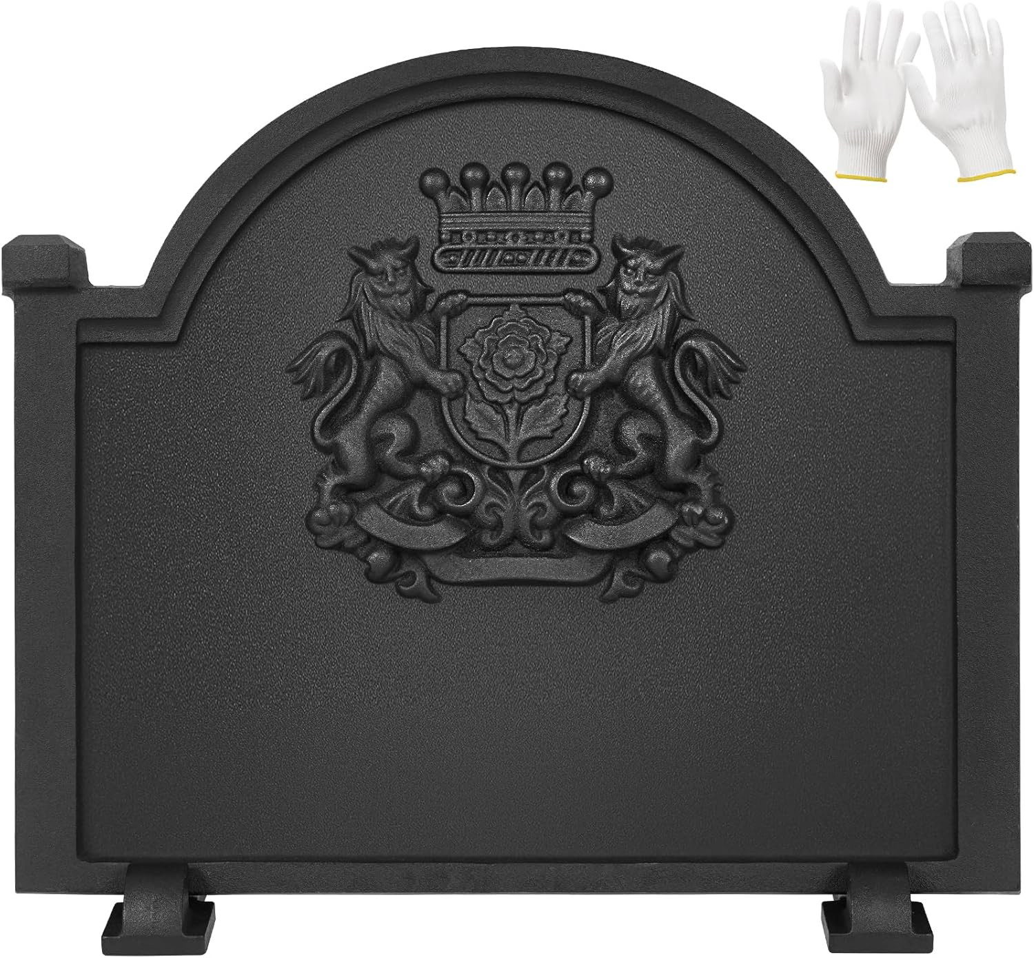 Fireplace Back Plates – Firebacks for Fireplace 20 Inch with Feet | Cast Iron Fi
