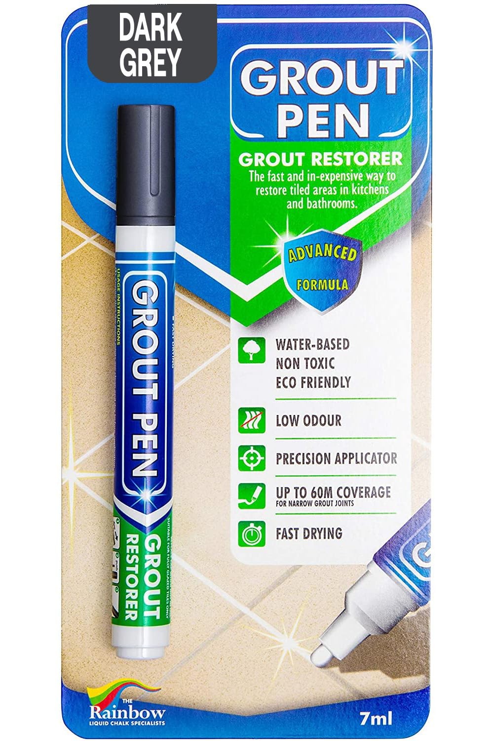 Grout Pen Dark Grey Tile Paint Marker: Waterproof Narrow Tip,