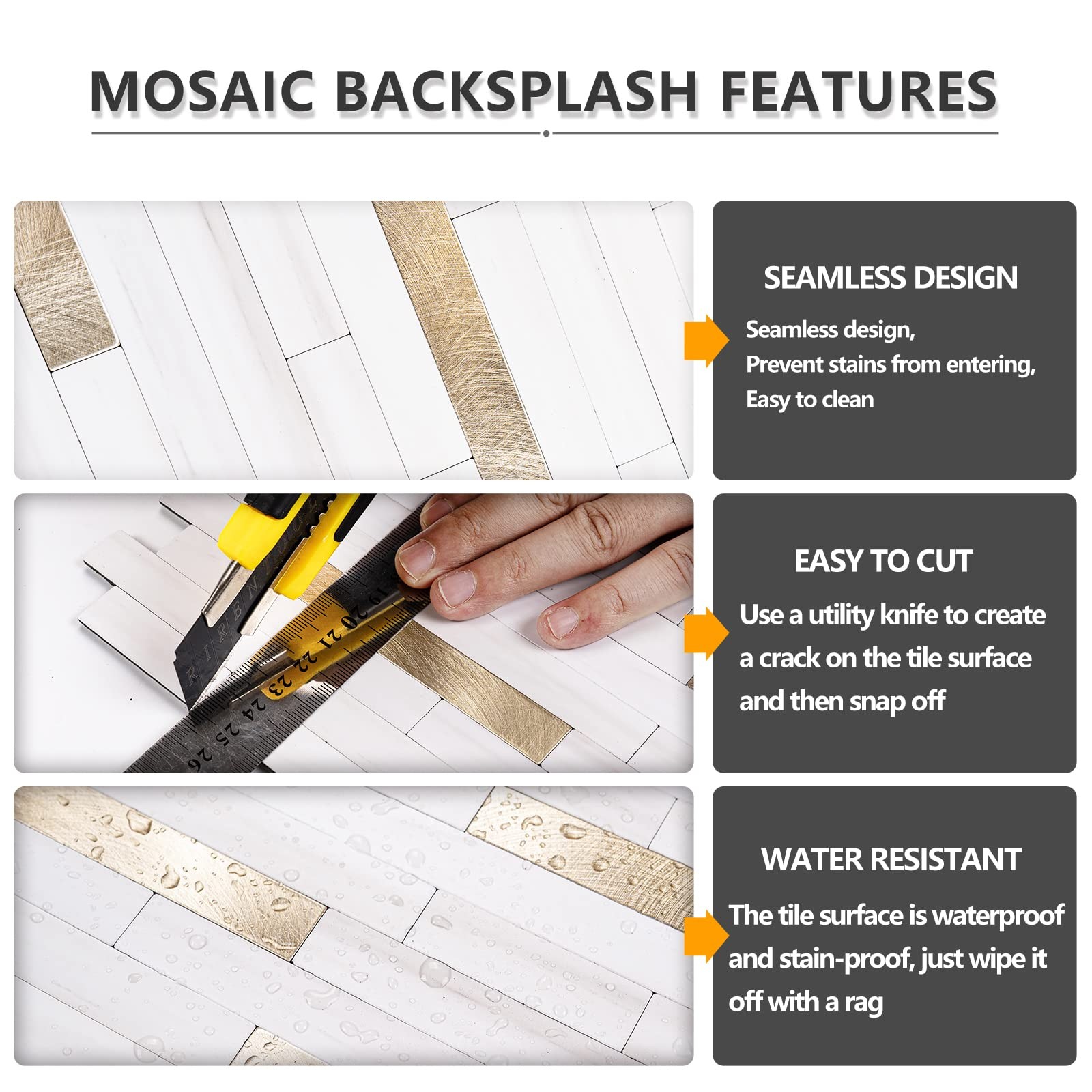 20 Sheets Peel and Stick Backsplash Tile, Stick on Backsplash for Kitchen and…