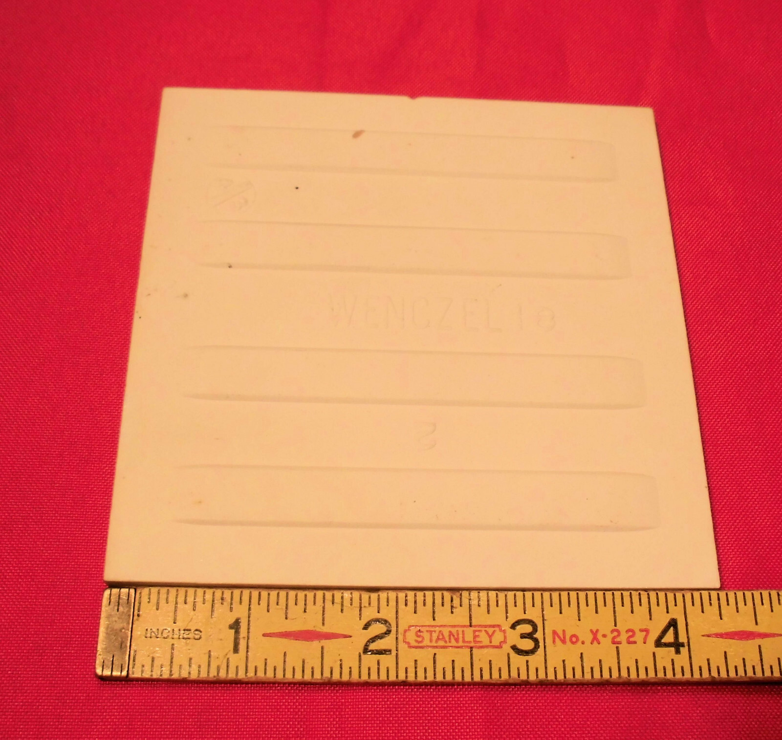 1 pc. *Dove Gray* Glossy Ceramic Tile by Wenczel Co.…NOS…4-1/4″ plus spacing