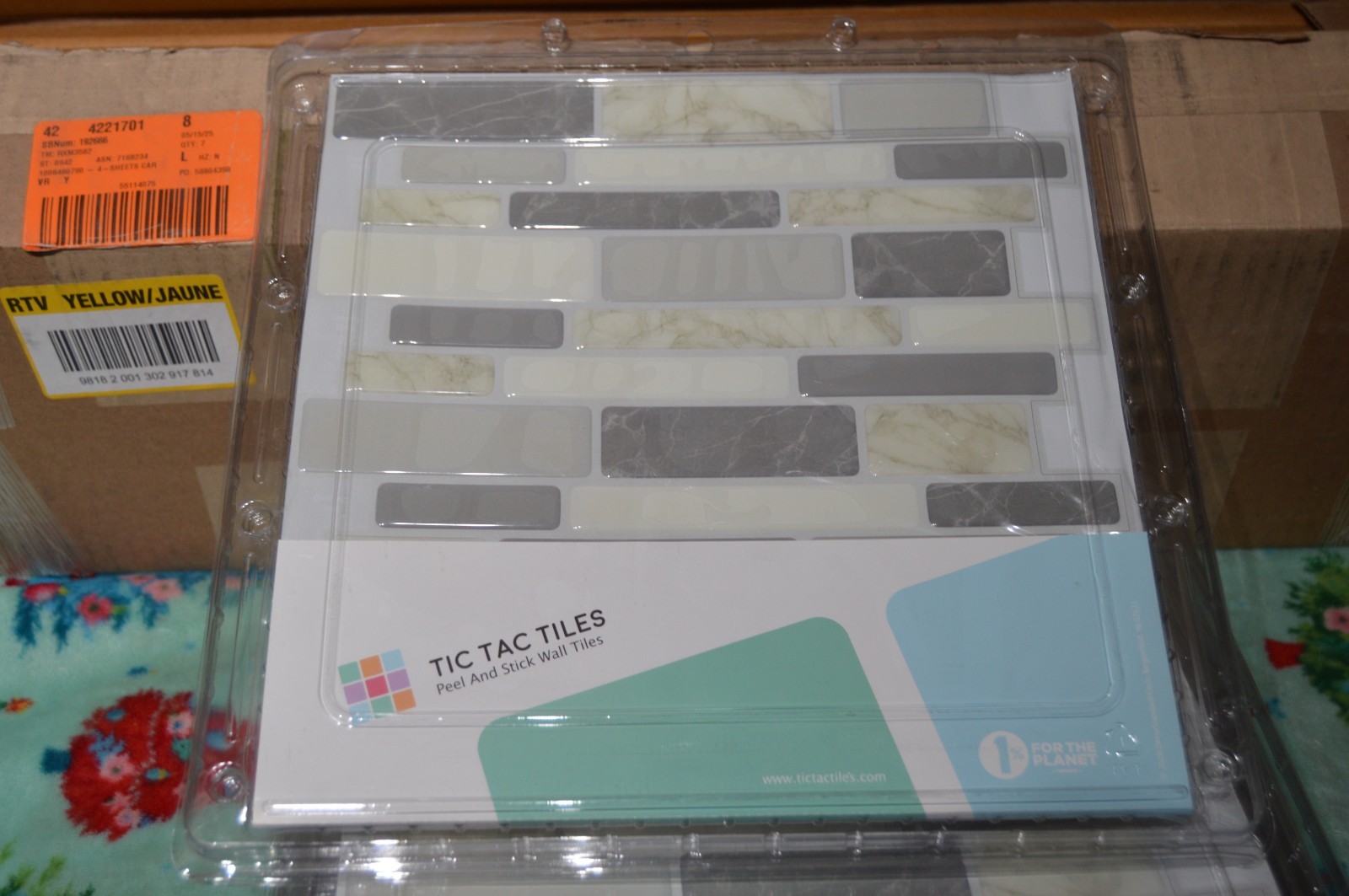 Lot of (9) Tic Tac Tiles Polito Gray 10″x10″ Peel & Stick Tile BRS12