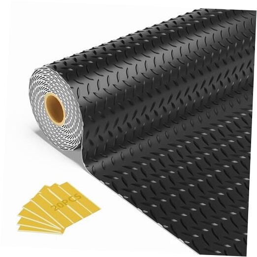 Garage Floor Mat, 2.8mm Thickened Flooring Roll for Under Car 8×20 FT Black
