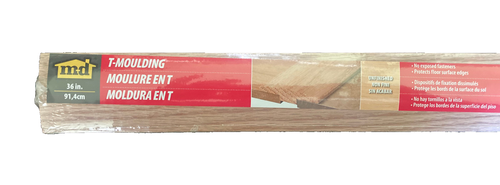 M-D Building Products 48941 T-Moulding 36″ Hardwood Unfinished New Free Shipping