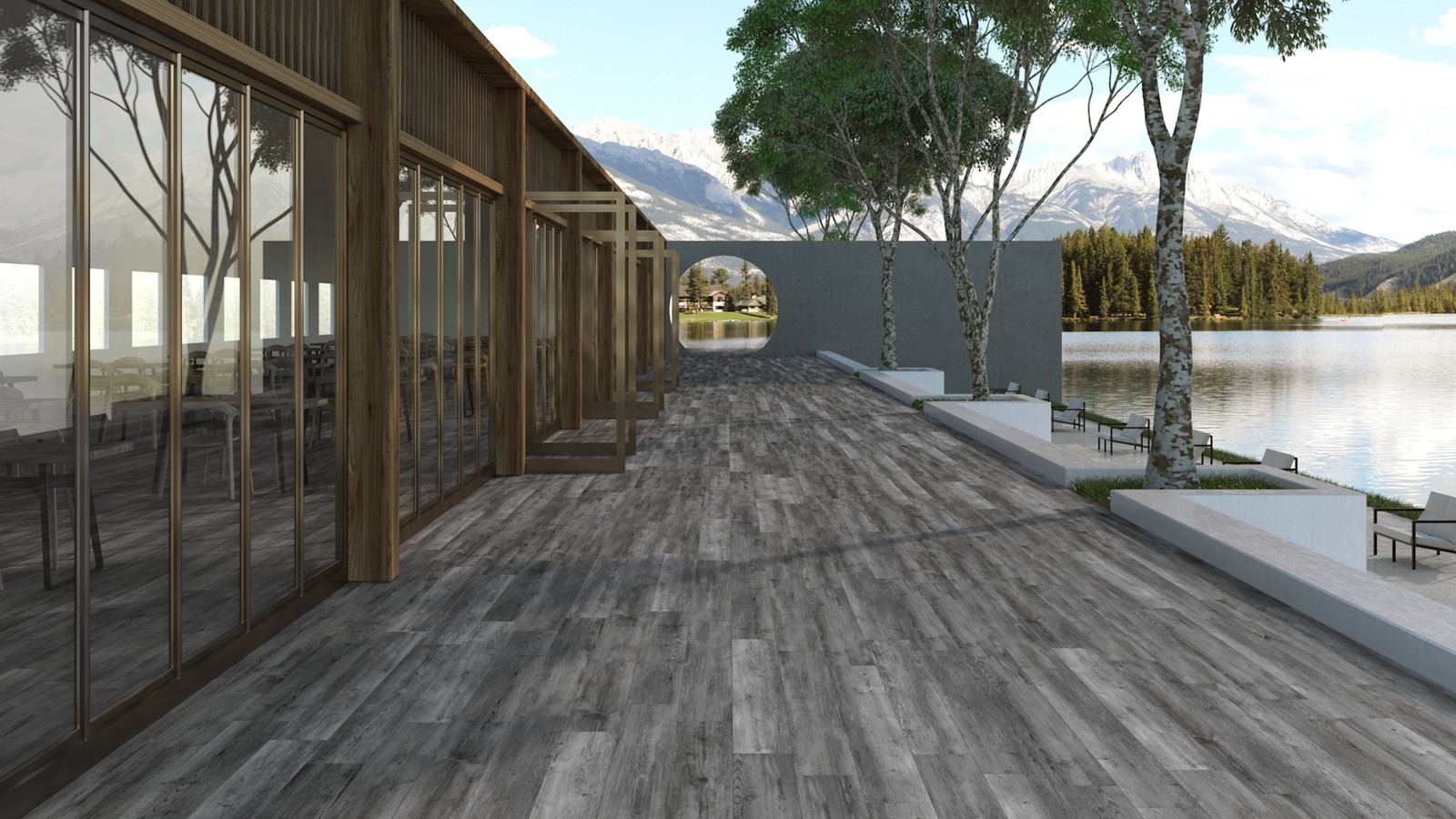 Ackland AKLNP8X47M-CA 8″ x 47″ Rectangle Exterior Paver Tile – – Hidden Hickory