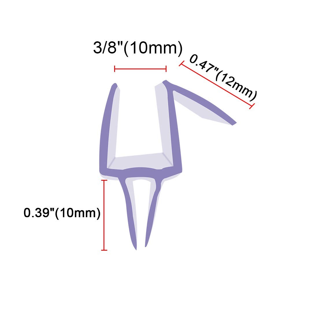 Cozylkx Frameless Glass Shower Door Sweep for 3/8″ Glass, 3/8 Inch, Clear