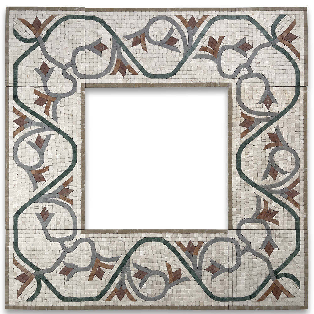 B4211T Marble Mosaic Border Listello Accent Tile Carina 7.5×13.5 Tumbled