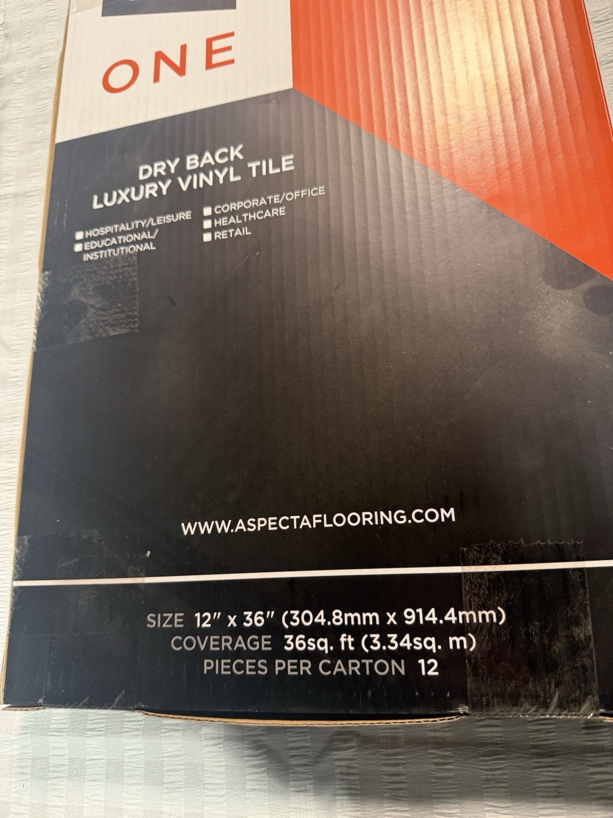 Aspecta One Luxury Vinyl Tile Manor Gray, 22 MIL, 36 SqFt, 12 Pcs, Glue Down