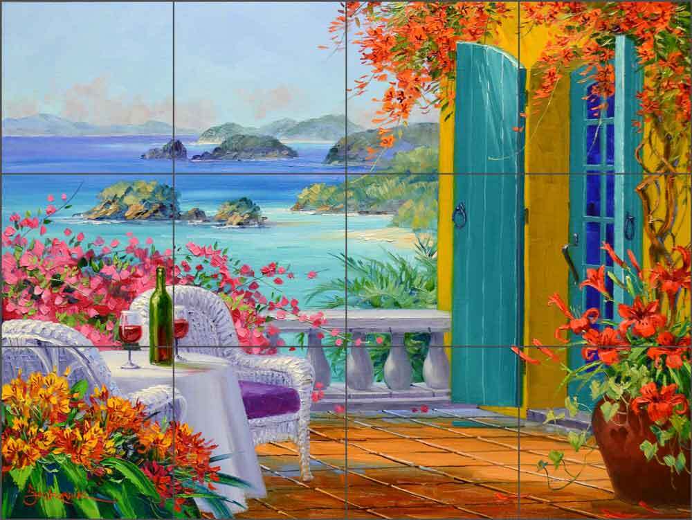 Tropical Tile Backsplash Mikki Senkarik Seascape Art Ceramic Mural MSA265