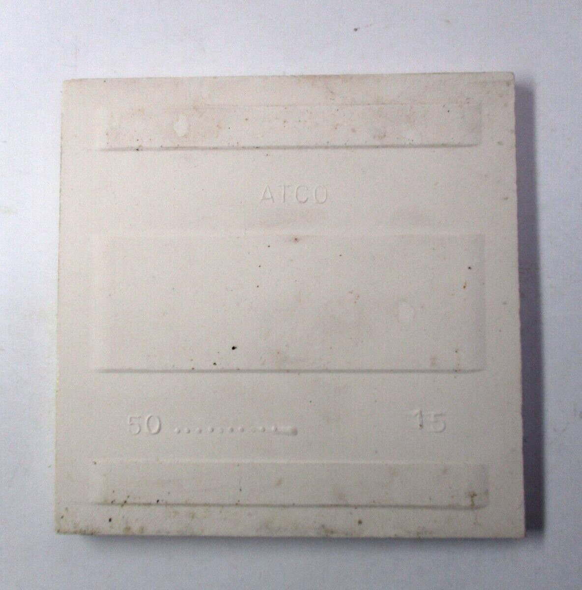 1 Wall Tile Atco USA 4-3/8″ Gloss Brown Speckles on Beige Ceramic 1950 Retro Vtg
