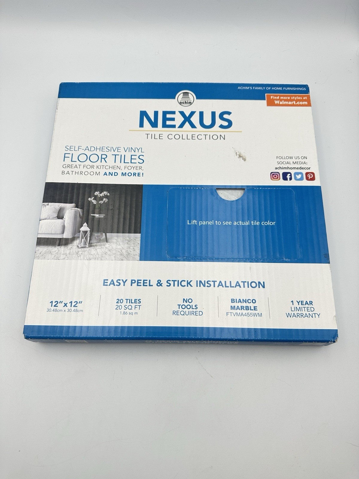 Bianco Marble Vinyl Tiles Peel And Stick Floor 20 Pack Flooring Self Adhesive