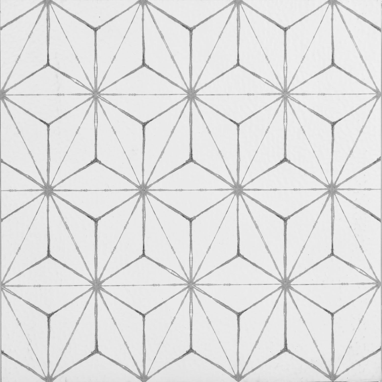FP2481 Kikko Peel Stick Floor Tiles, White & Off-White