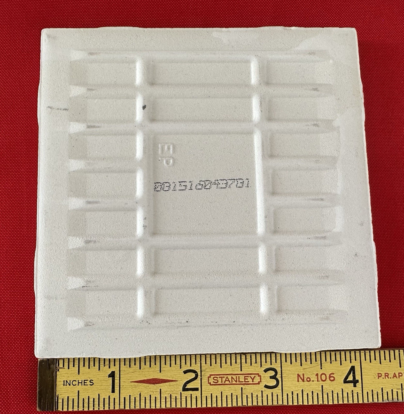 1 pc. Gloss White #SL10: Ceramic Tile by American Olean 1990’s “Starting Line”