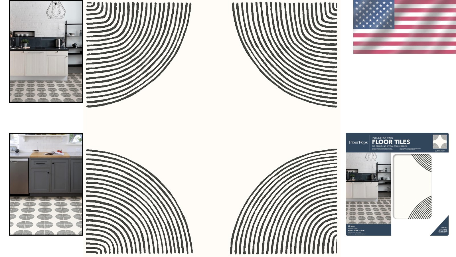 Mid-Century Modern Peel & Stick Vinyl Tiles – 12×12 Inches, Easy Installation