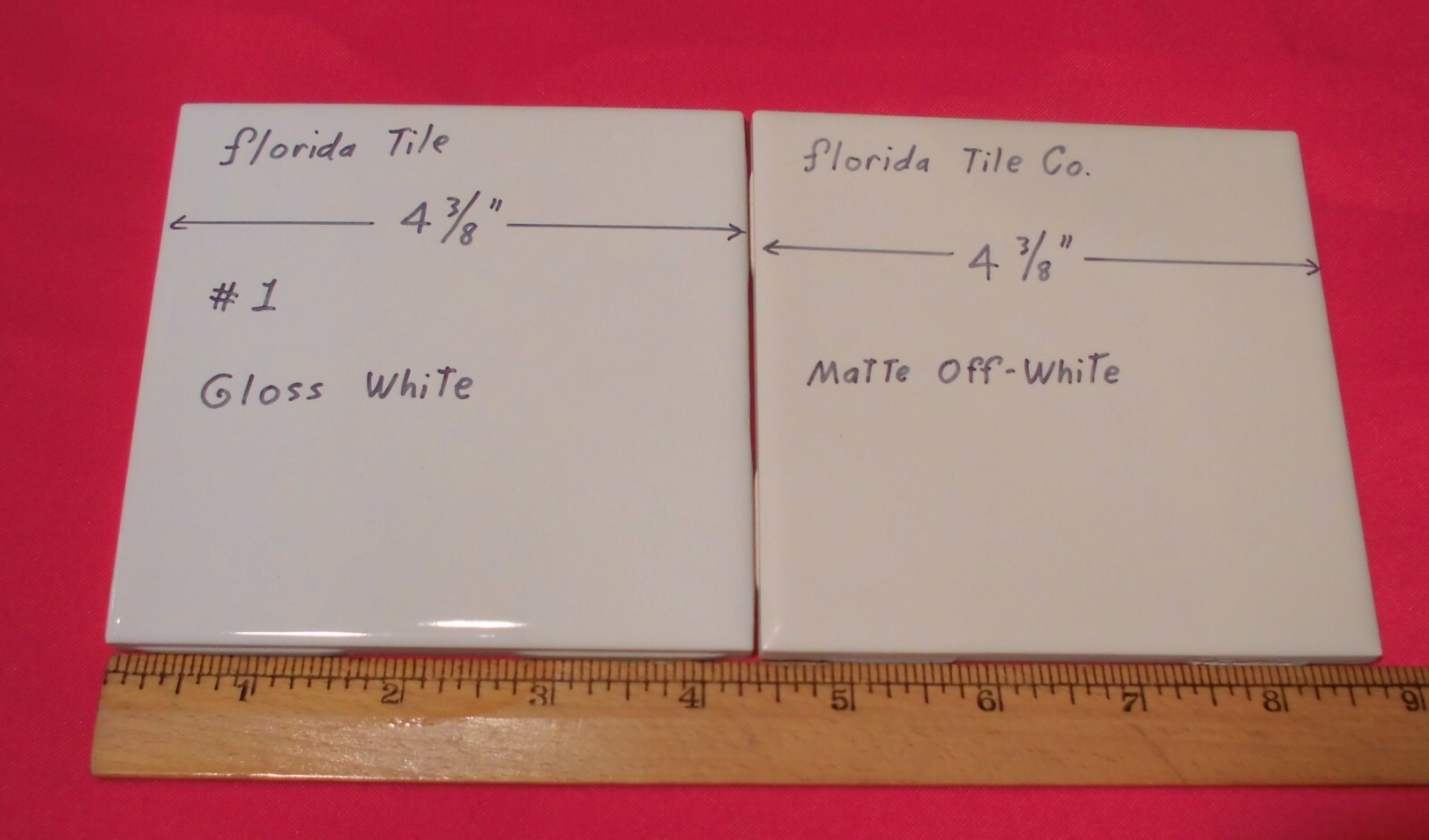 1 pc. Off-White Matte Ceramic Tile: 4-3/8″ by Florida Tile Co. New Old Stock