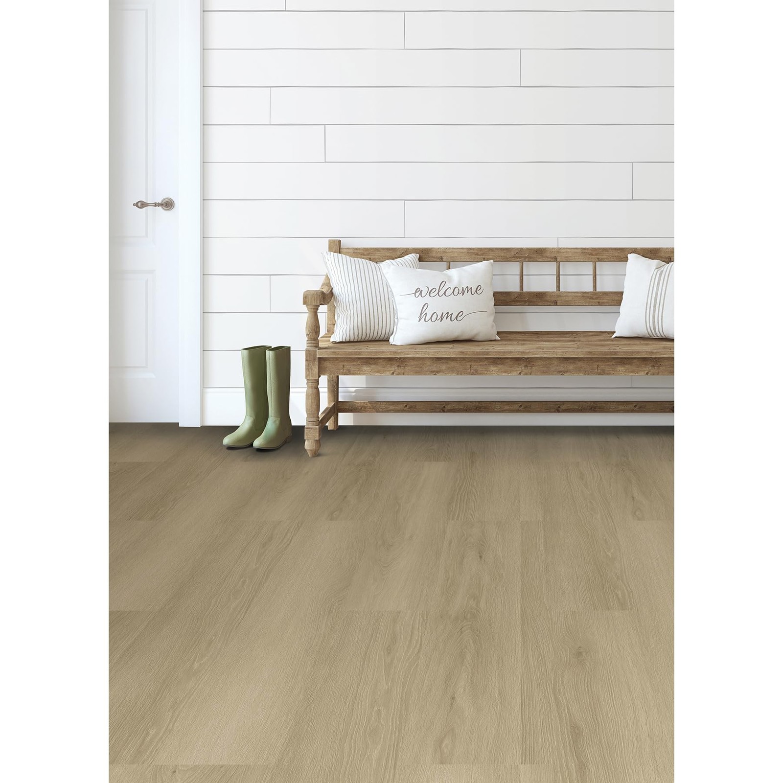 FloorPops FPW6158 Light Oak 36×6-in Peel & Stick Wood Planks 7 Pack