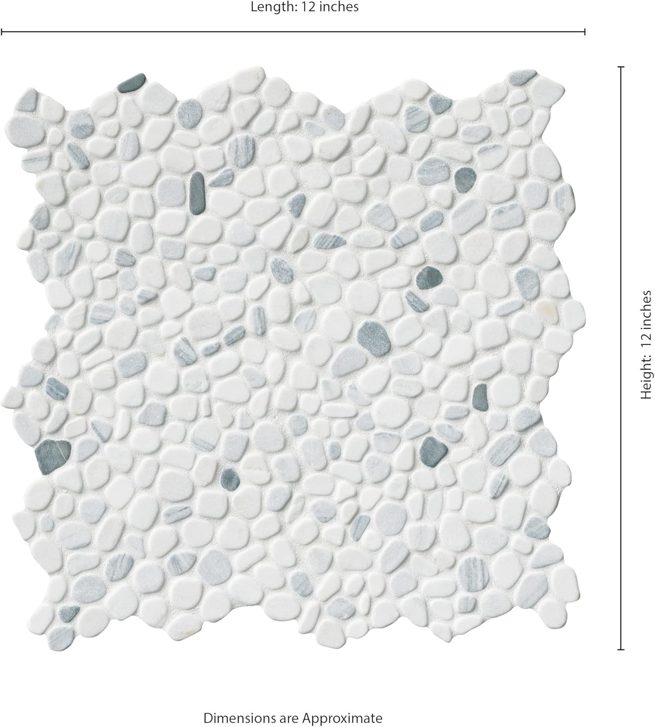 Black & White Mosaic Pebbles Tile for Kitchen & Bath – 10 Sq. Ft.