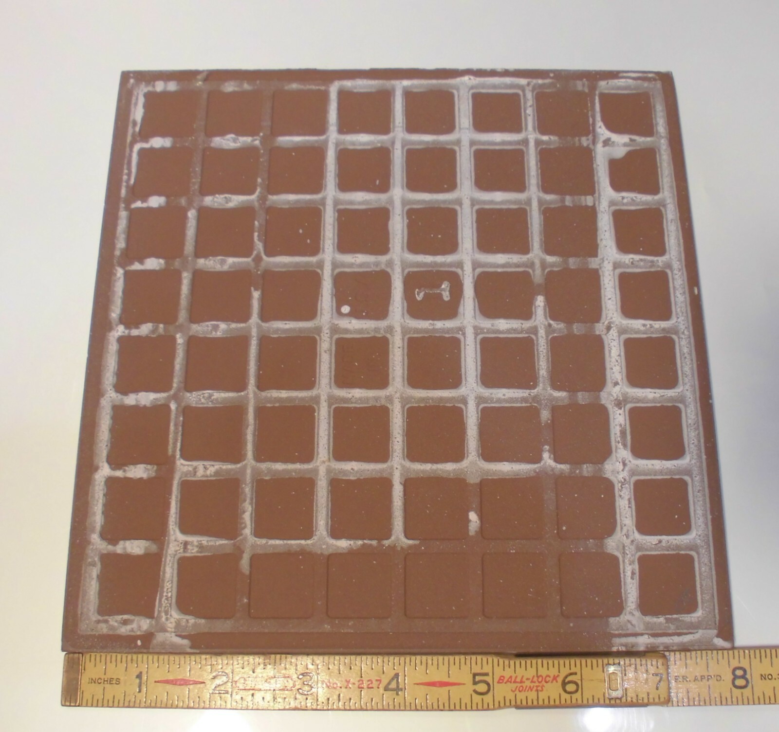 1 pc. *Bright White* Ceramic Floor Tile 8″ X 8″ Medium Textured: Made USA, NEW