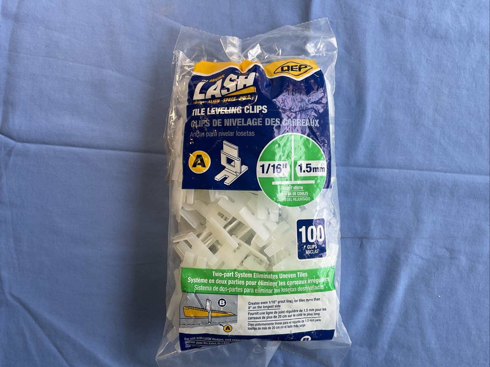 Pack of 100 QEP LASH White 1/16″ Clip Part A of 2-Part Tile Leveling Clips 1.5mm