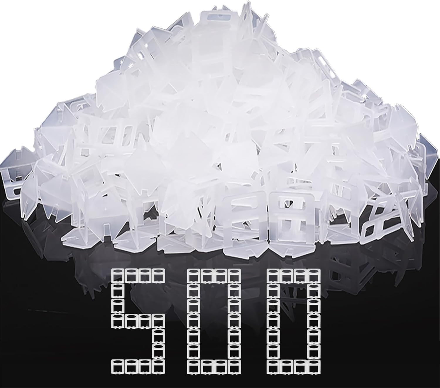 500-Piece Tile Leveling System with 1/16″ Spacers – Professional Quality Clips