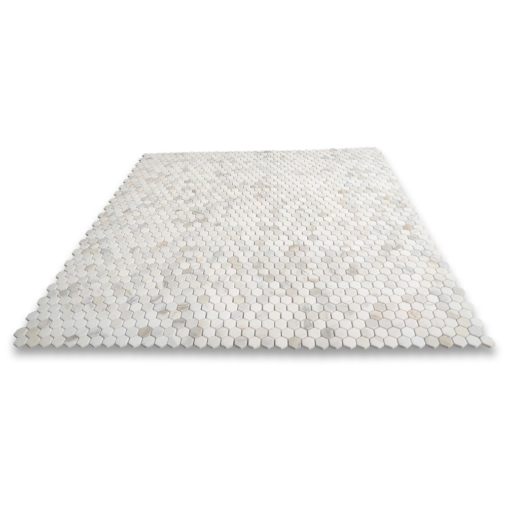 G31XH Calacatta Gold Calcutta Marble 1 inch Hexagon Mosaic Tile Honed