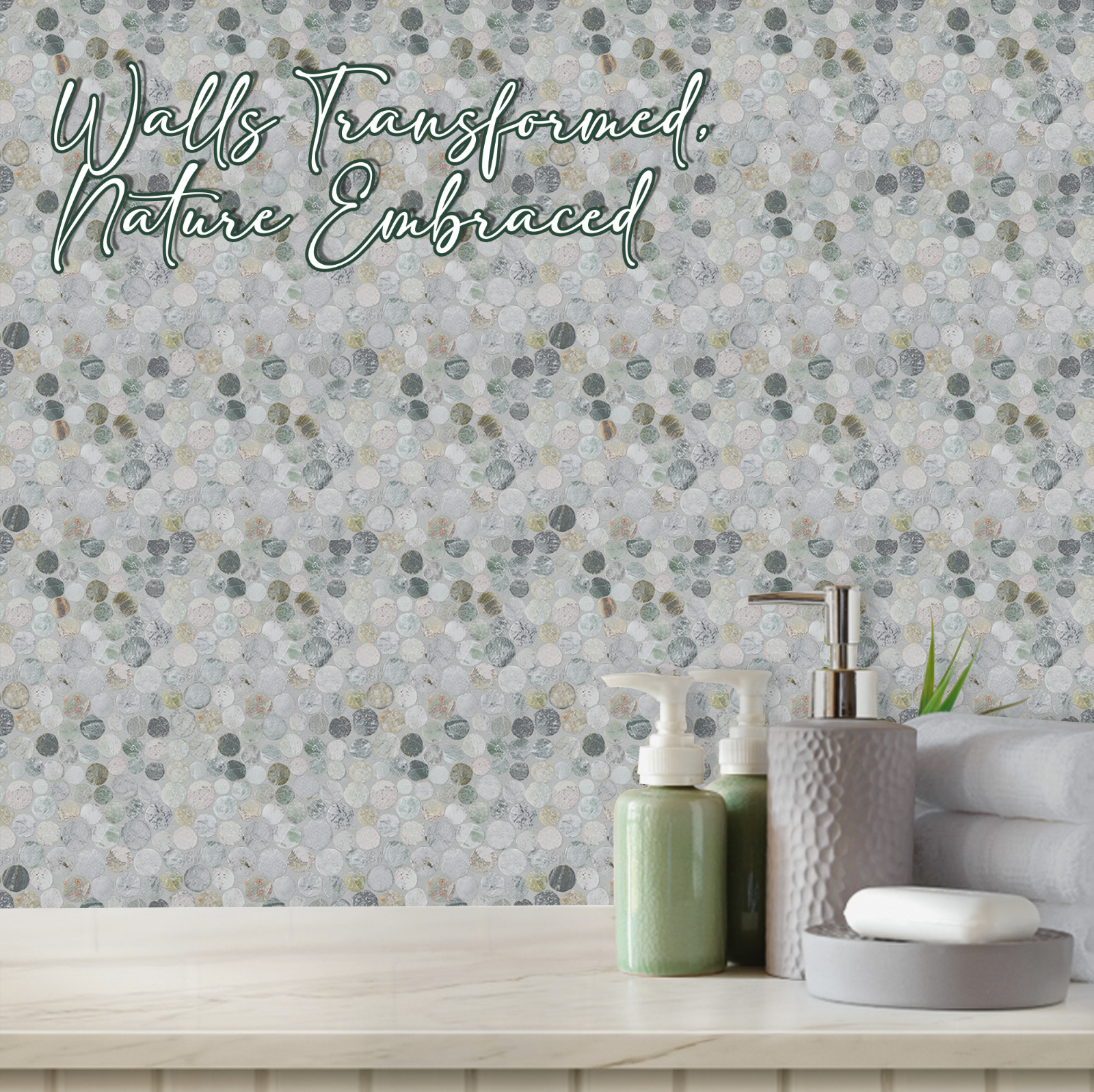 Sea Green Penny Round Pebble Mosaic Wall & Floor Tile ($14.57/SqFt)